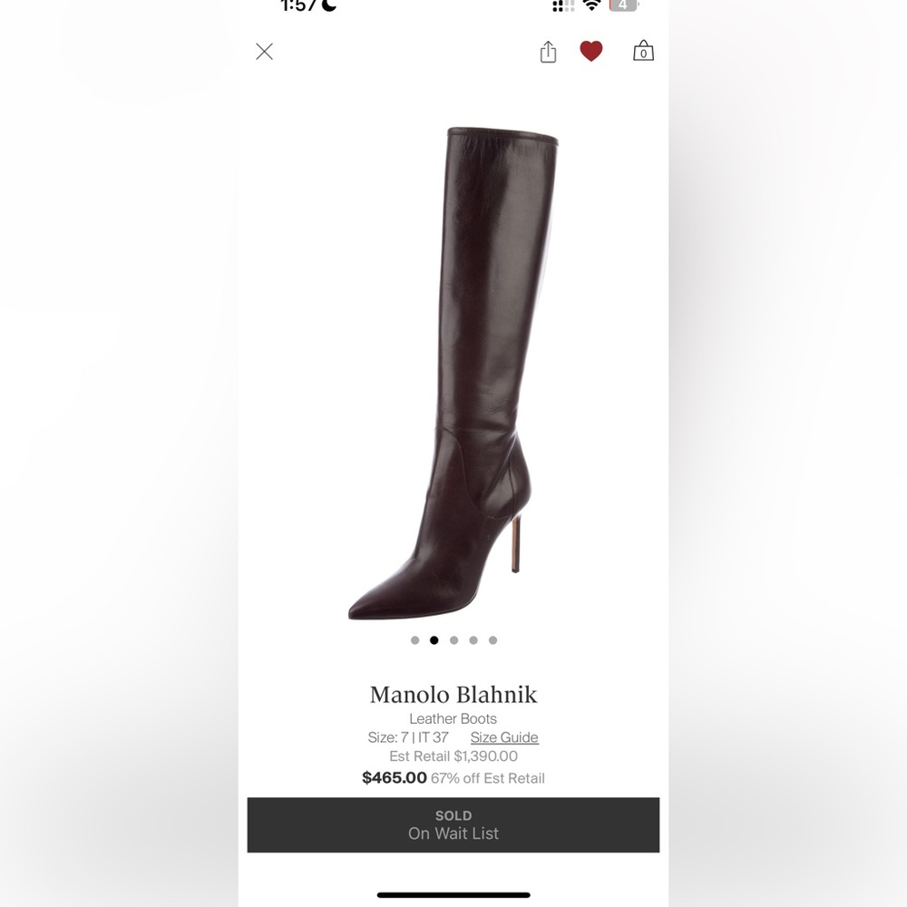 Manolo Blahnik Leather Brown Stiletto